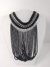 Kolye Gerdanlık Kadın Choker Bohem Kolyeler El Yapımı Uzun Püskül Boncuklar Bayan Kolye Takı Tasma - 1