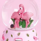 Sevimli Flamingolar Işıklı Müzikli Kar Küresi / Pembe 80sz - 3
