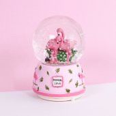 Sevimli Flamingolar Işıklı Müzikli Kar Küresi / Pembe 80sz - 4
