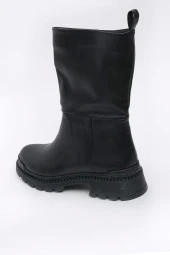 Capri Vegan Deri Termal Kauçuk Siyah Rengi Yarım Bot 45027 thumbnail 5