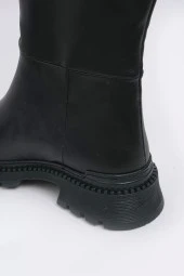 Capri Vegan Deri Termal Kauçuk Siyah Rengi Yarım Bot 45027 thumbnail 7
