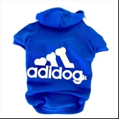 Saks mavi Adidog Kapşonlu Kedi Sweatshirt Kedi Kazağı Duo - 3