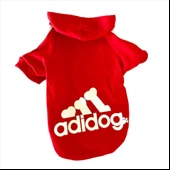 Kırmızı Adidog Kapşonlu Kedi Sweatshirt Kedi Kazağı Duo - 3