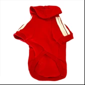 Kırmızı Adidog Kapşonlu Kedi Sweatshirt Kedi Kazağı Duo - 4