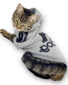 Gri Adidog Kapşonlu Duo Kedi Sweatshirt Duo - 1