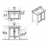Vitra Valarte Neo 80 cm Yeşil Banyo Lavabo Dolabı Alt Modül 65805 - 2