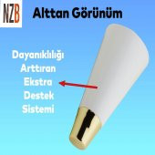 Lüks Mobilya Kanepe Sehpa TV Ünitesi Koltuk Ayağı 12 cm Beyaz Altın Ayak thumbnail 4