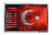 Ezan Okuyan Saat Türk Bayrağı Baskılı - 1