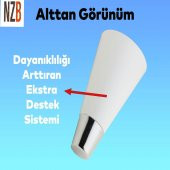 Lüks Mobilya Kanepe Sehpa TV Ünitesi Koltuk Ayağı 12 cm Beyaz Krom Ayak - 4