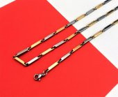 316L CERRAHİ ÇELİK GOLD/GÜMÜŞ 55 CM 3MM KALINLIK ÇELİK KOLYE-ÇKOL86 - 1