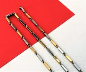 316L CERRAHİ ÇELİK GOLD/GÜMÜŞ 55 CM 3MM KALINLIK ÇELİK KOLYE-ÇKOL86 - 5