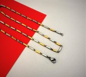 316L CERRAHİ ÇELİK GOLD/GÜMÜŞ 55 CM 2MM KALINLIK ÇELİK KOLYE-ÇKOL87 - 1