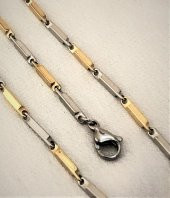 316L CERRAHİ ÇELİK GOLD/GÜMÜŞ 55 CM 2MM KALINLIK ÇELİK KOLYE-ÇKOL87 - 2