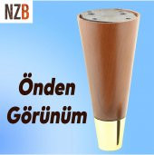 Lüks Mobilya Sehpa TV Ünitesi Koltuk Ayağı 12 cm Kahverengi Ahşap Desenli Gold Ayak - 2