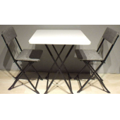 Tubix Masa Sandalye Katlanır Bistro Takımı 60cm Kare - 1