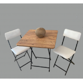Tubix Masa Sandalye Katlanır Bistro Takımı 60cm Kare - 6
