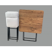 Tubix Masa Sandalye Katlanır Bistro Takımı 60cm Kare - 7