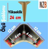 Lüks Mobilya Kanepe Sehpa TV Ünitesi Koltuk Ayağı 24 cm Açık Kahverengi Desenli Baza Ayak thumbnail 2