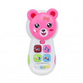 Cep Telefon Sevimli Telefon Işıklı Sesli Pembe - 1