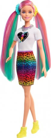 Barbie Leopar Desenli Saçlar Bebeği - 6