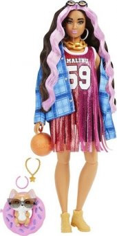 Barbie Extra Ekose Ceketli Bebek - 1