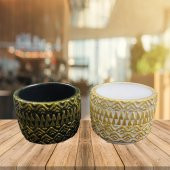 Dekoratif Motifli Saksı Seti 8x6cm - 1