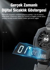 Coofbe RGB 5-8.45 inç Dijital Göstergeli Tablet Soğutucu Telefon Gamer Oyuncu Radyatör Soğutma Fanı - 2
