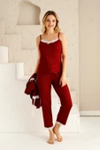 Sabahlıklıklı 3 Parça Çeyizlik Kutulu Kadın Pijama Takımı- Dantelli Kutulu Kadın Pijama- Geniş Beden Aralığı - 7