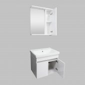 Karen Banyo Koza Banyo Dolabı Seti, 60 Cm Beyaz, Lavabo Dahil - 6