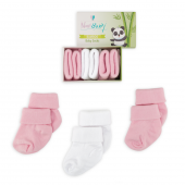 Novibaby 3lü Bambu Yenidoğan Bebek Çorap I Pinky I 0-6 ay - 1