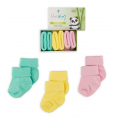Novibaby 3lü Bambu Yenidoğan Bebek Çorap I Bee I 0-6 ay - 1