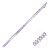 Nusnus Gümüş Kadın Bileklik ZRK 2200 Renkli Taşlı Su Yolu Model 19.3 gr - 1