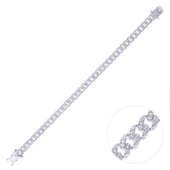 Nusnus Gümüş Kadın Bileklik (ZRK 2160) Su Yolu Taşlı Model 18.4 gr - 1