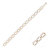 Nusnus Gümüş Kadın Bileklik (ZRK 2160) Su Yolu Zincir Model 12.9 gr Gold - 1