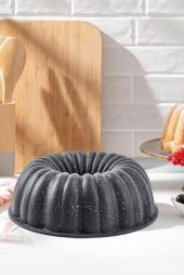Eda Papatya 26 cm Döküm Granit Kek Kalıbı Gri - 1
