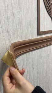 Renkli Duvarlar Kahverengi Düz 8cm-117cm Yapışkanlı Çıta Çerçeve SüpürgelikDÜZKAHVE - 3