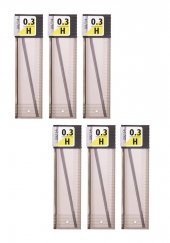 0.3 Kalem Ucu H 60 mm 6 Paket 0,3 Min Kalem Uç Teknik Kalem Yedeği Mono Tombow H 60 mm 6 Paket - 3