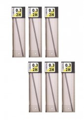 0.3 Kalem Ucu 2H 60 mm 6 Paket 0,3 Min Kalem Uç Teknik Kalem Yedeği Mono Tombow 2H 60 mm 6 Paket - 2