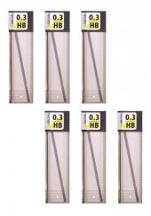 0.3 Kalem Ucu HB 60 mm 6 Paket 0,3 Min Kalem Uç Teknik Kalem Yedeği Mono Tombow HB 60 mm 6 Paket - 1