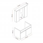 Karen Banyo Koza Banyo Dolabı Seti 80 Cm Beyaz Lavabo Dahil, Lavabolu 80 cm - 6
