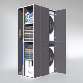 Kenzlife çamaşır-kurutma makinesi dolabı kapaklı foka sol gri 180*090*60 banyo arkalıksız - 2