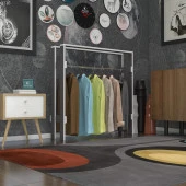 Kenzlife giysi dolabı casim 100*100*25 gri askılık ayakkabılık thumbnail 1