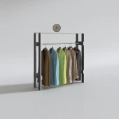 Kenzlife giysi dolabı casim 100*100*25 gri askılık ayakkabılık thumbnail 2