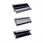 Avf 8 Modül Çift Açılır Kapaklı Masa Üstü Priz Kasası Eloksal - 1