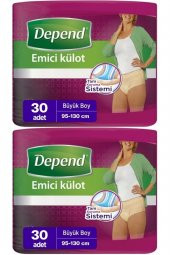 Depend Emici Külot Hasta Bezi Large - Büyük Kadın 60 Adet (2pk*30) thumbnail 1