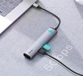 Baseus Led Işıklı 87W 4K 5 gbps 6İN1 Type C Hub HDMI 3x USB 3.0 RJ45 Type C Dönüştürücü Çoğaltıcı Hub - 5