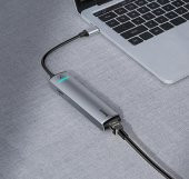 Baseus Led Işıklı 87W 4K 5 gbps 6İN1 Type C Hub HDMI 3x USB 3.0 RJ45 Type C Dönüştürücü Çoğaltıcı Hub - 6