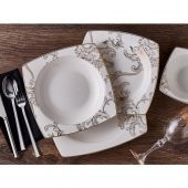 Bernardo Essential Gold 53 Parça Bone China Yemek Takımı - 1