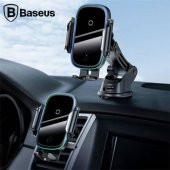 Baseus Araç İçi Kablosuz Şarj Aleti, 15W Wireless Işıklı Kablosuz Hızlı Şarj Cihazı, Sensörlü - 1