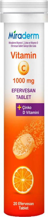 Miraderm C VİTAMİNİ 3 LÜ ETKİ 1000 MG 20 EFERVESAN - 2